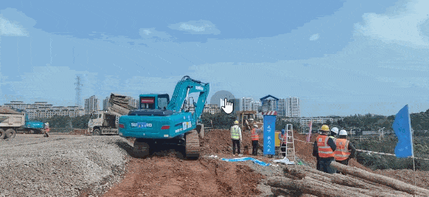 冲锋一线显继续！恒峰g22智能挖掘机助力长沙方舱医院建设