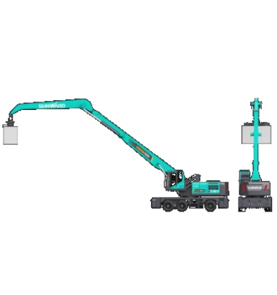 作业幅度达18米，，，，，恒峰g22智能首台轮式抓料机乐成下线