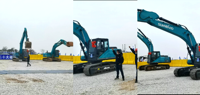 湘江航道虞公港项目开建，，，，“恒峰g22绿”挖掘机强势助阵