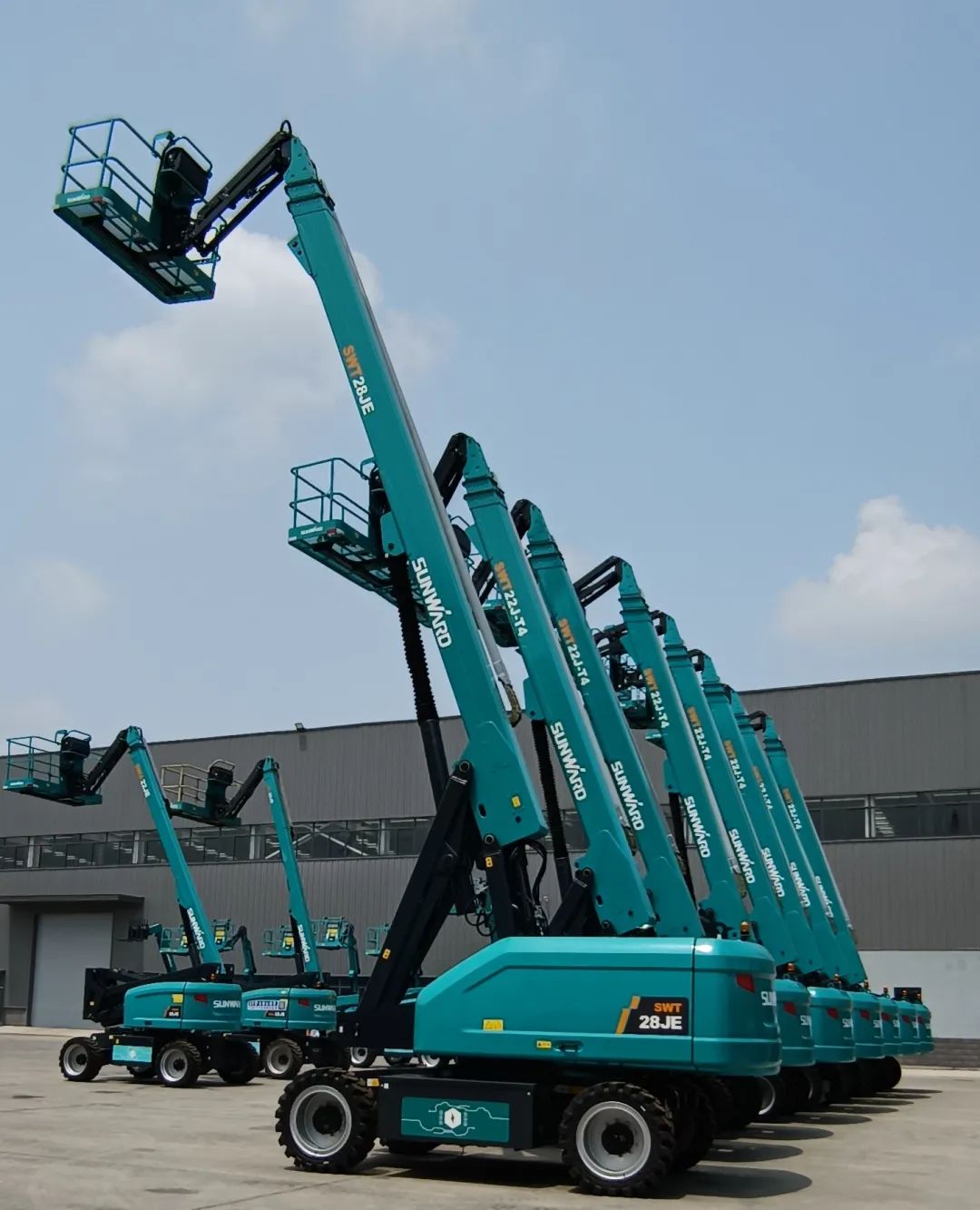 新能源家族再添“新丁”！恒峰g22智能三款电动臂式高空作业平台齐下线